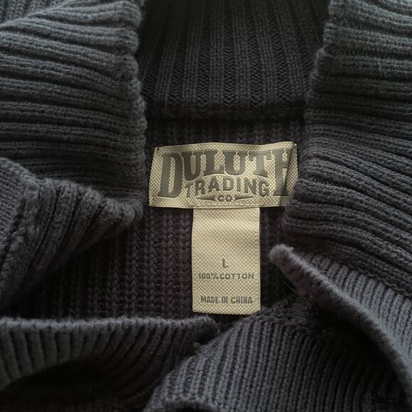 Duluth Trading Sweater Button Mock Neck Textured Heavyweight‎ Pullover Large - Picture 3 of 6